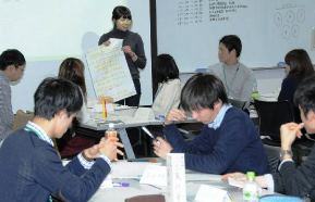 就活の経験を効率よく伝える方法を話した「就援団」の初会合