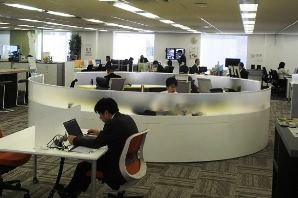 職場をショールームとして活用する「ライブオフィス」＝名古屋市中区で